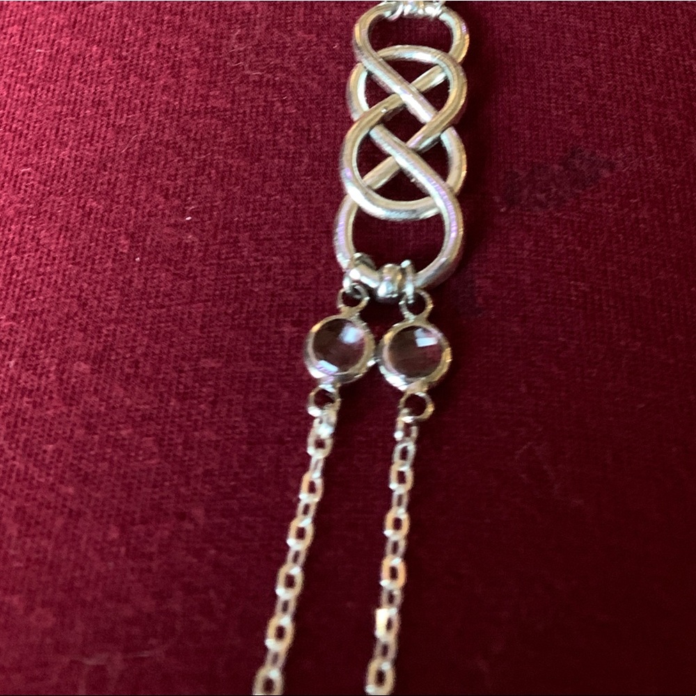 Silver Double Infinity Rhinestone Chain Choker - Picture 4 of 7